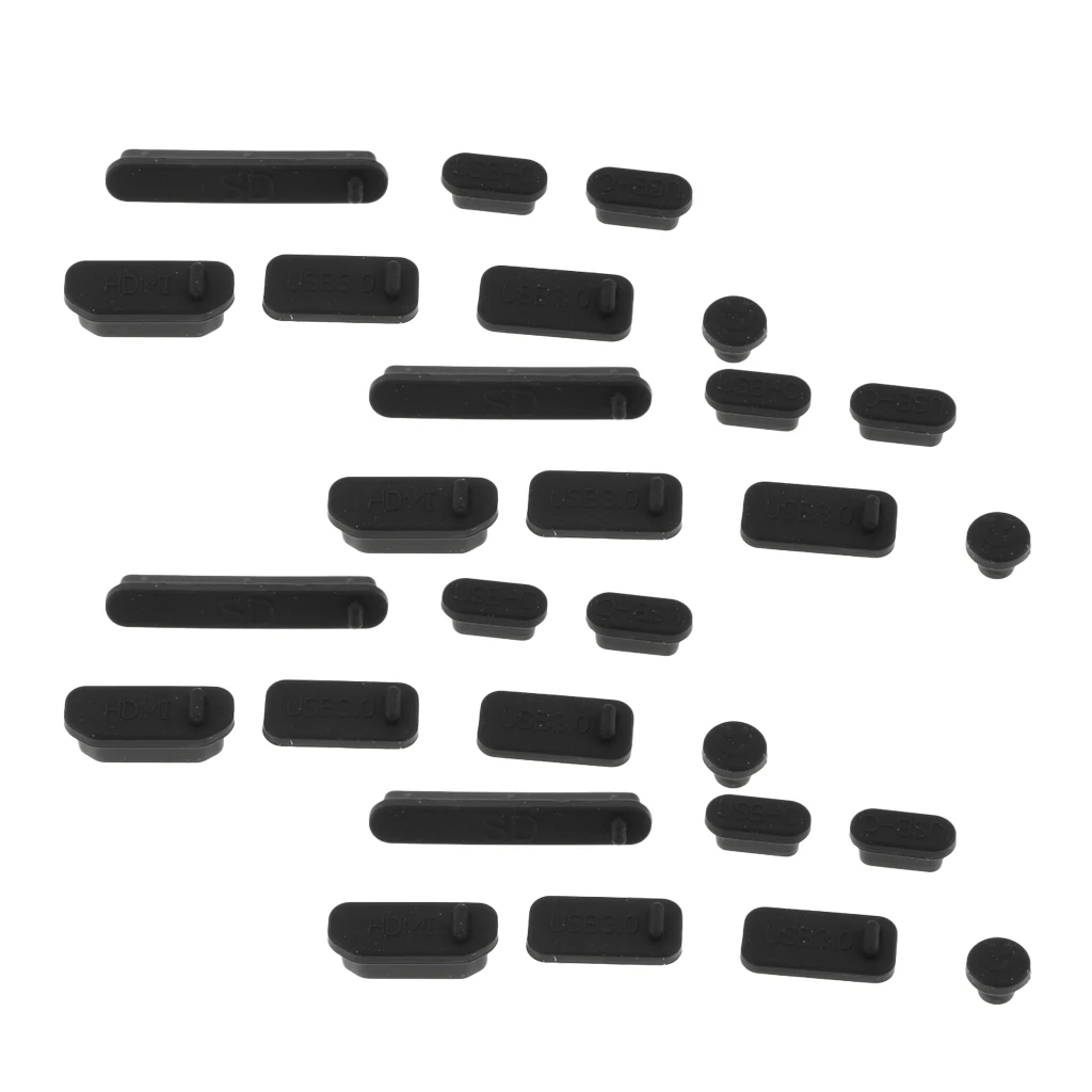4Pack USB HDMI Audio Port Dustproof Plug Cover Stopper for Xiaomi PC black