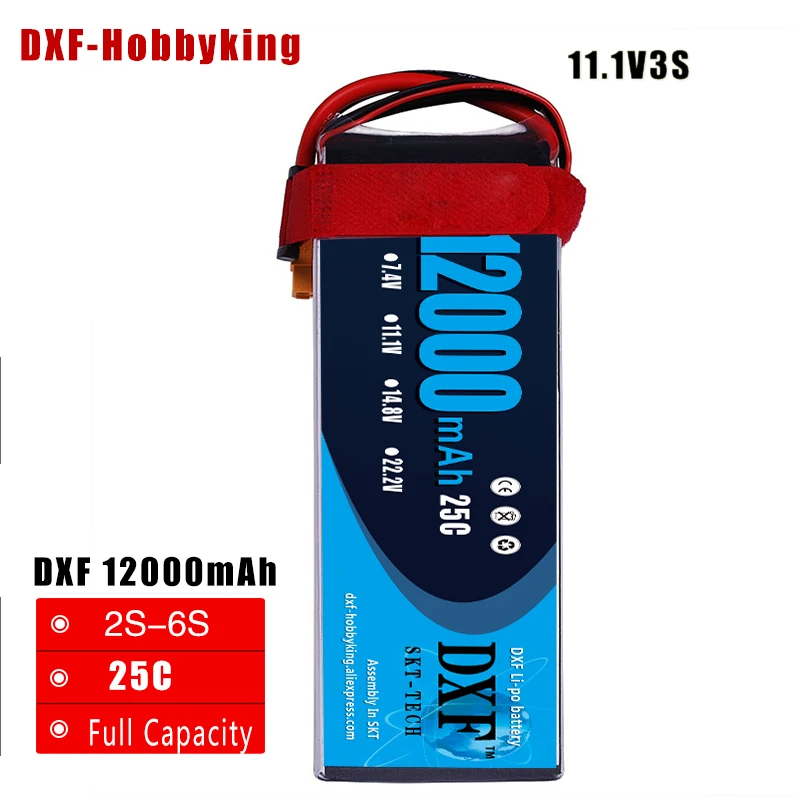 

DXF Good Quality Lipo Battery 11.1V 3S 12000MAH 25C-50C RC AKKU Bateria for Airplane Helicopter Boat FPV Drone UAV