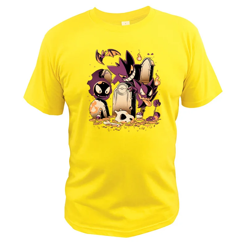 Gengar seared футболка аниме Лаванда город кошмар гробница Camiseta Модная молодежная японская футболка Pokemon - Цвет: Цвет: желтый