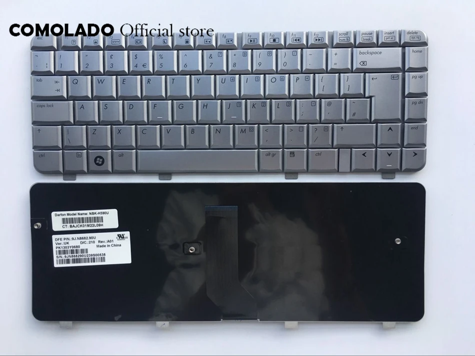 Британская клавиатура для HP Compaq Pavilion DV4 DV4-1000 DV4-1100 серии Серебряная британская
