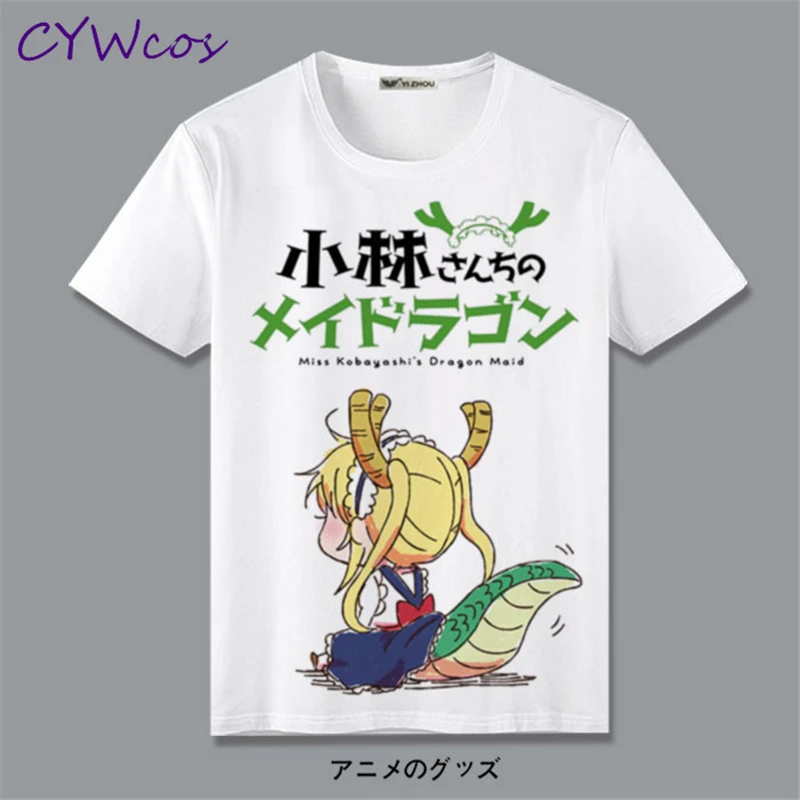 Косплей костюм Kobayashi san Chi no Maid Dragon KannaKamui and Tohru аниме футболка с короткими