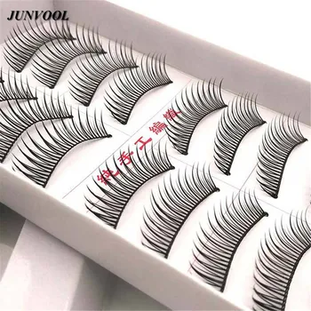 

Makeup False Eyelash 100 Pairs Of Long Black Fake Eyelashes Stems Thick Eye Lashes Makeup Nature False Lashes Comestic