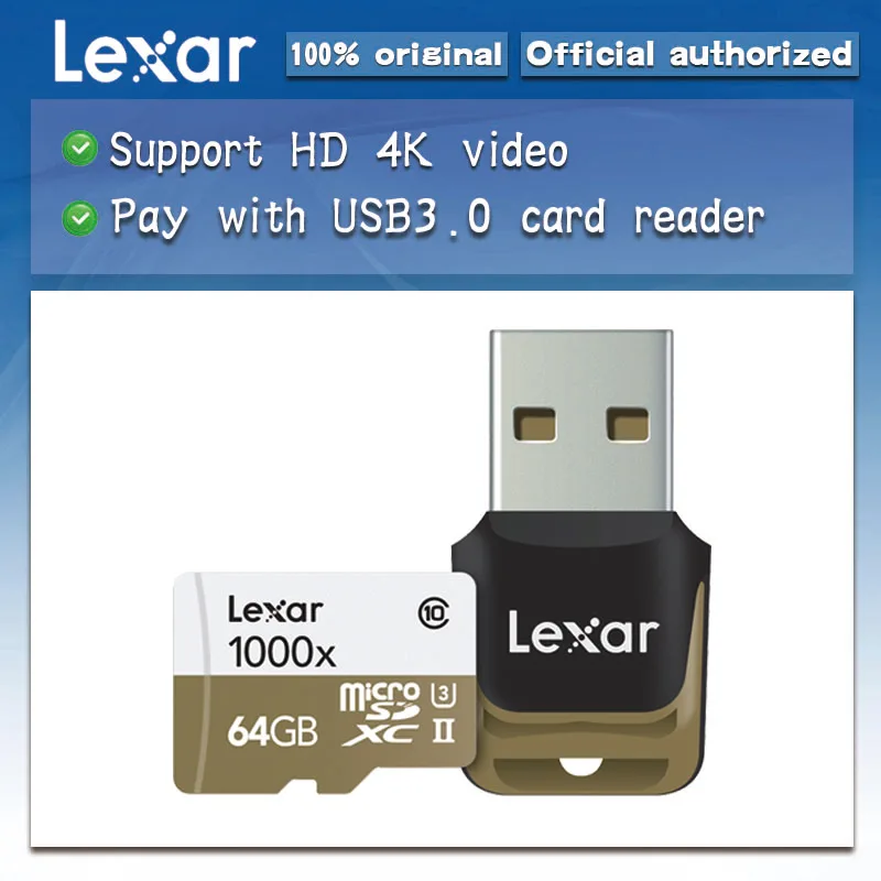Оригинальный Lexar micro sd 128 Гб карта памяти 16 оперативной 32 встроенной UHS II U3 Max 150 МБ/с.