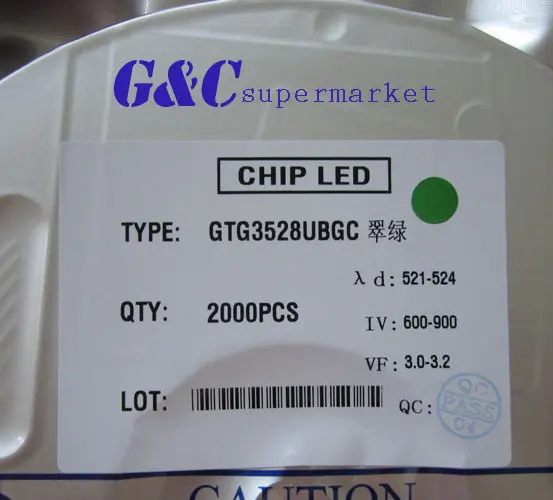 500 pcs SMD SMT 3528 Super bright GREEN LED lamp Bulb GOOD QUALITY