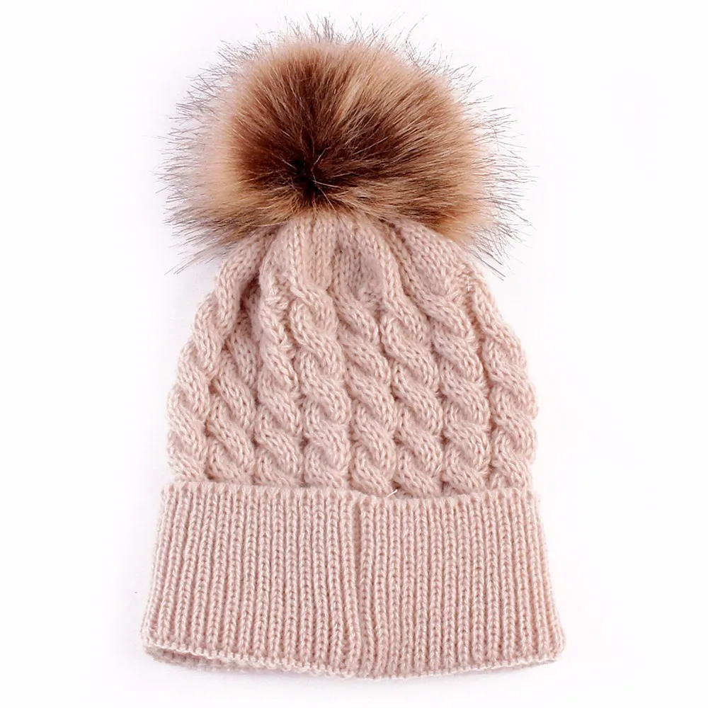 

Winter Baby Kids Girls Boys hats Warm Soft Woolen Hood Babies Lovely Caps Hats Knitted Wool Hemming Hat