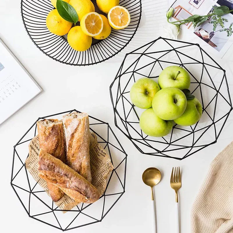 

fruit bowl Kitchen and Dining Plates Metal fruit and Vegetable tray Storage Bowls Baskets Holder Nordic Minimalism compote