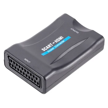 

1080P HD SCART To HDMI Converter Video Audio Signal Adapter With Charging Adapter for CRT TV VHS VCR DVD Recorder