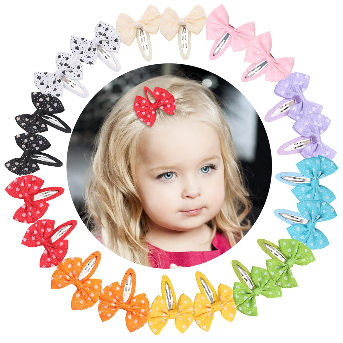 40 Pcs Girls Hair Clips Decorative Bow Hair Ribbon Barrettes Hair Bow