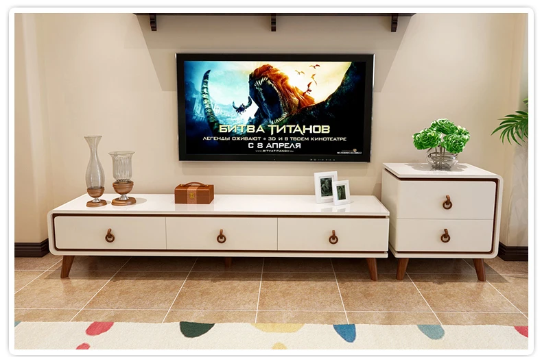 TV Stand modern Living Room Home Furniture tv led monitor stand mueble tv cabinet mesa tv table+ Coffee Table centro table bass