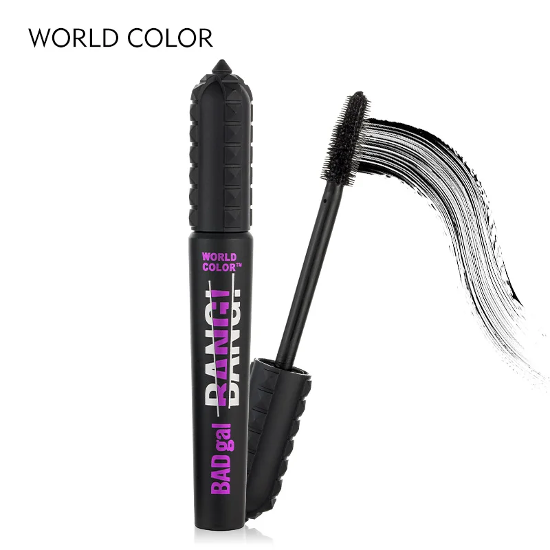 

WORLD COLOR Black Mascara Makeup 4D Silk Fiber Curling And Thick Mascara Waterproof Rimel Extension Curling Eye Lashes Cosmetic