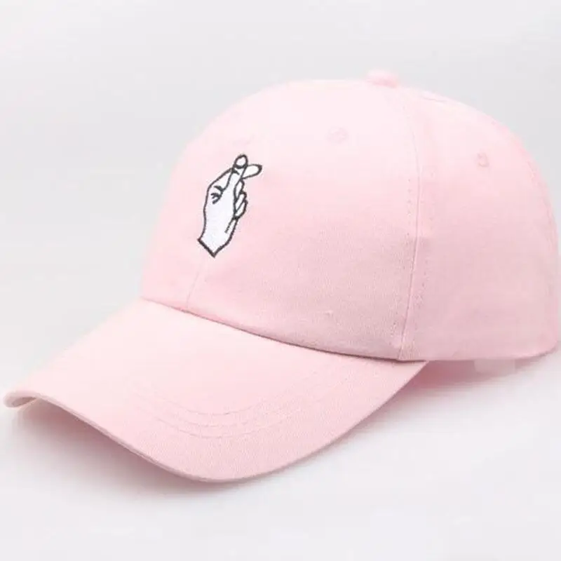 Love Gestures Finger Embroider Baseball Cap Stress Style Creative Korean Little Heart Novelty Cute Women snapback Hats