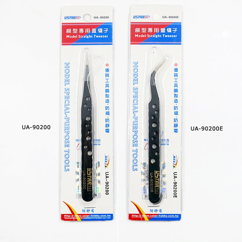

Ustar UA90200 UA90200E Model Special Purpose Straight Tweezers Angled Tweezers Hobby Craft Tools Accessory Modeling Tool
