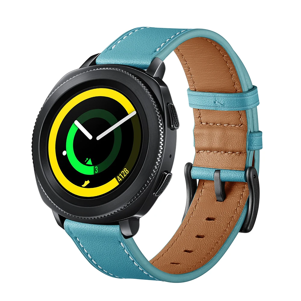 Ремешок из натуральной кожи для samsung galaxy watch active/42 мм sport gear S2 classic 20 мм ремешок для часов Смарт-часы браслет SM-R500