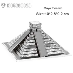 3D металлические наборы Пазлы Модель из нержавеющей стали DIY сборочные здания майя Пирамида головоломки Коллекция дисплей Развивающие