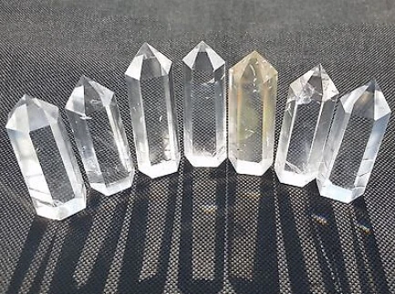 

huij 00925 7pcs A++++ NATURAL CLEAR QUARTZ CRYSTAL POINT HEALING Bronze Statue