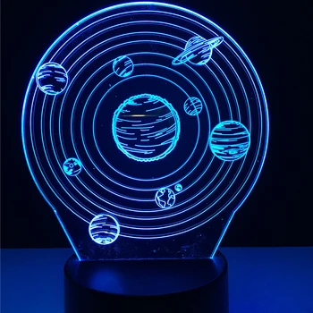 

2017 Novelty Universe Nine Planet Trails Goble 3D USB LED Lamp Acrylic 7 Colors Changing Touch Remote Controller Lights Table