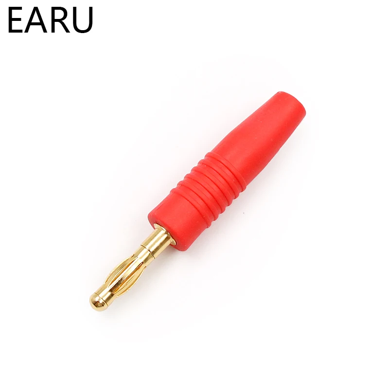 4pcs New 4mm Plugs Gold Plated Musical Speaker Cable Wire Pin Banana Plug Connectors Socket Red Black Blue Green Yellow