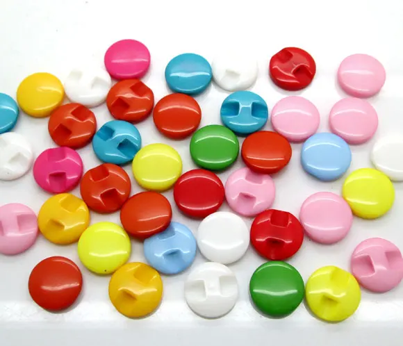

100pcs/Lot Colorful Mixed Round Frog Buttons For Clothes Crafts Sewing Scrapbooking DIY Accessories
