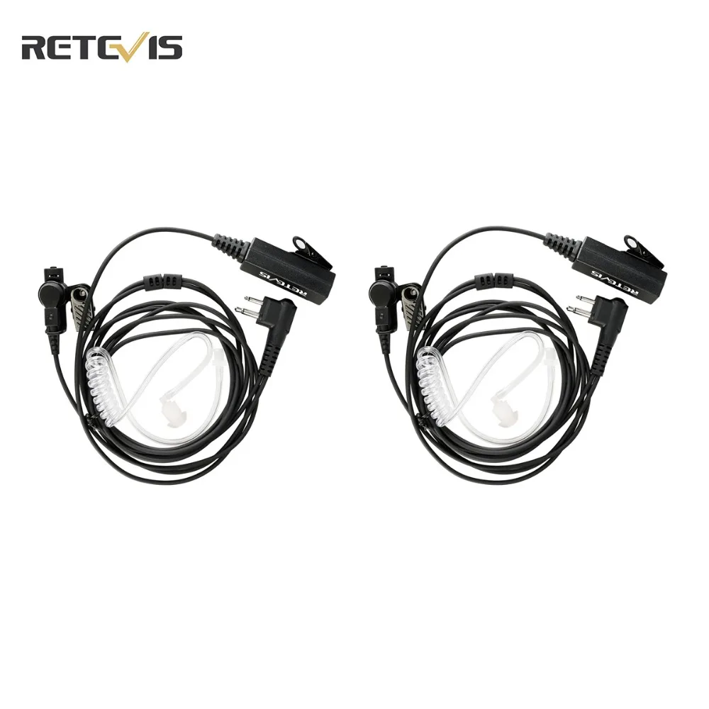 

2 pcs RETEVIS EA100M 2 Pin Big MIC PTT Eco-friendly Acoustic Tube Radio Earpiece Headset Accessories for Motorola Walkie talkie