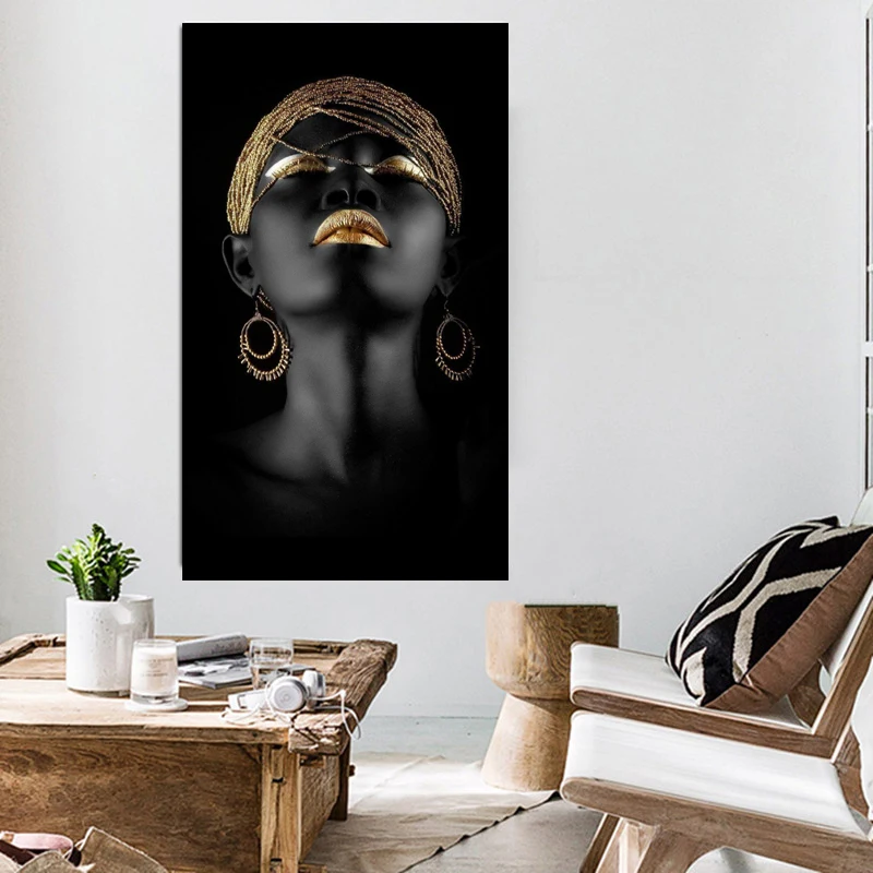 Canvas-Painting-Wall-Art-Pictures-prints-Black-woman-on-canvas-no-frame-home-decor-Wall-poster (1)