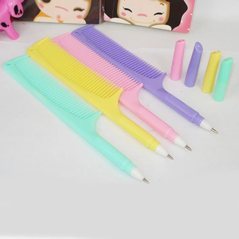 

1Pcs Newest Korean Creative Comb Pen Ballpoint Pens Stationery Plastic Office School Supplies Random Color