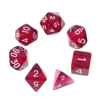 

7pcs/set Polyhedral Multi Sided Acrylic Dice D4-D20 Dungeons&Dragon D&D RPG Poly Game