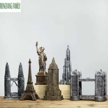 

Vintage Home Decorations Figurines World Famous Landmark Eiffel Tower Paris Building Model Crafts Ornaments Desktop Miniatures