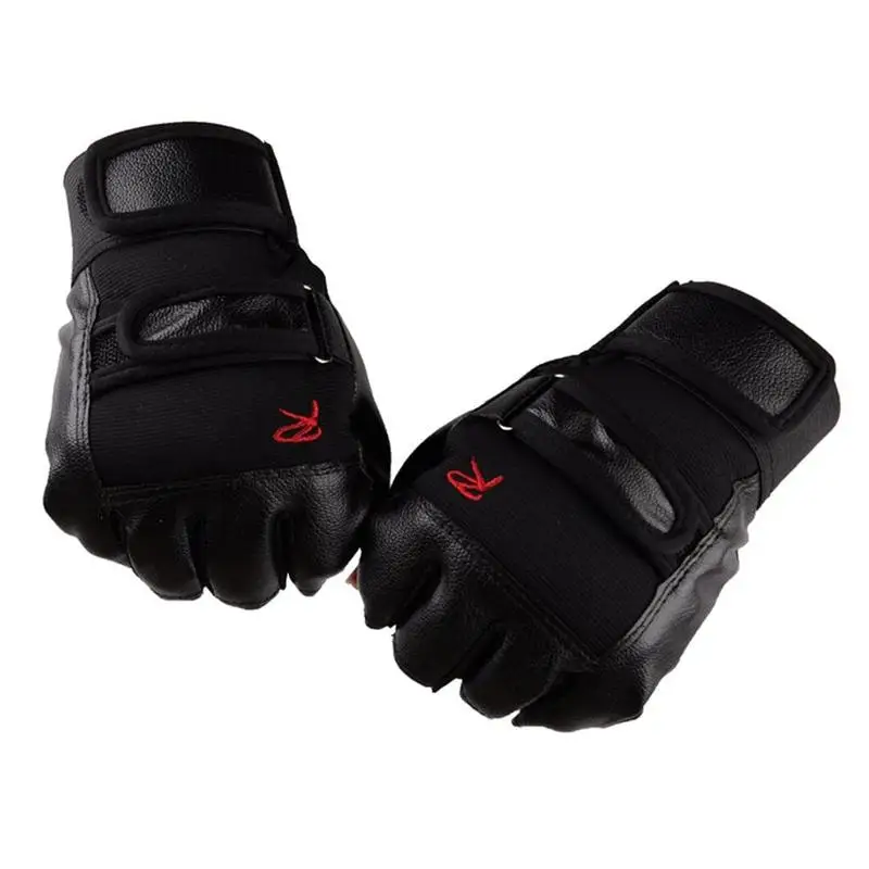 

Outdoor Sport Bike Fitness Gloves Mitts Half Finger Leather Gloves Mittens