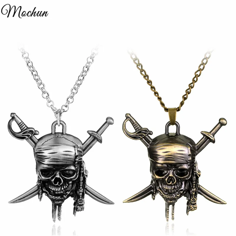 

MQCHUN Pirates Of The Caribbean Necklace Hot Sale Skull Pendant Jack Necklaces Fashion Jewelry Christmas Gift For Fans