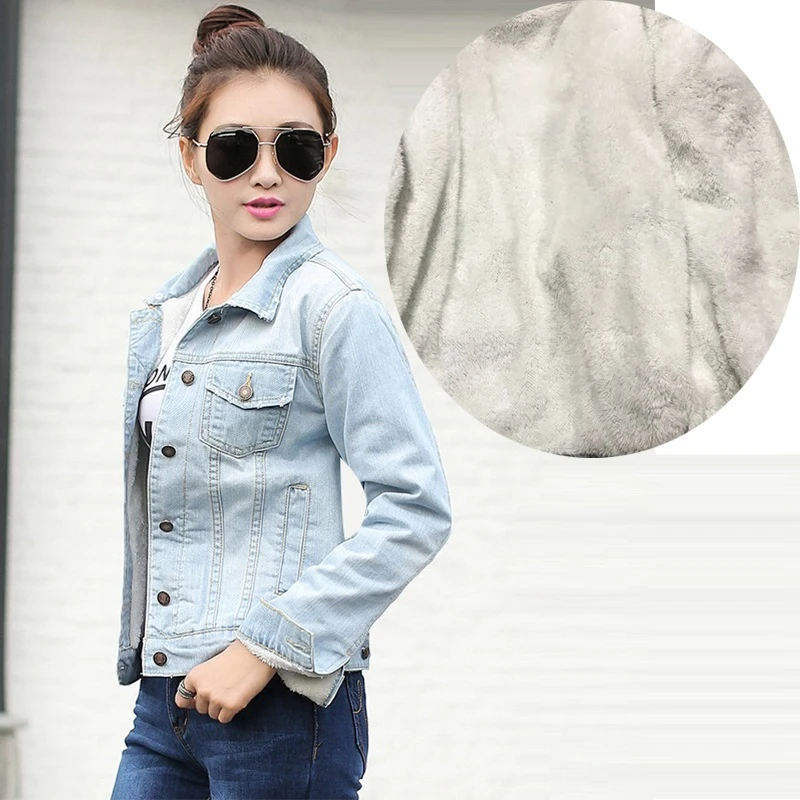 denim jacket with wool sleeves