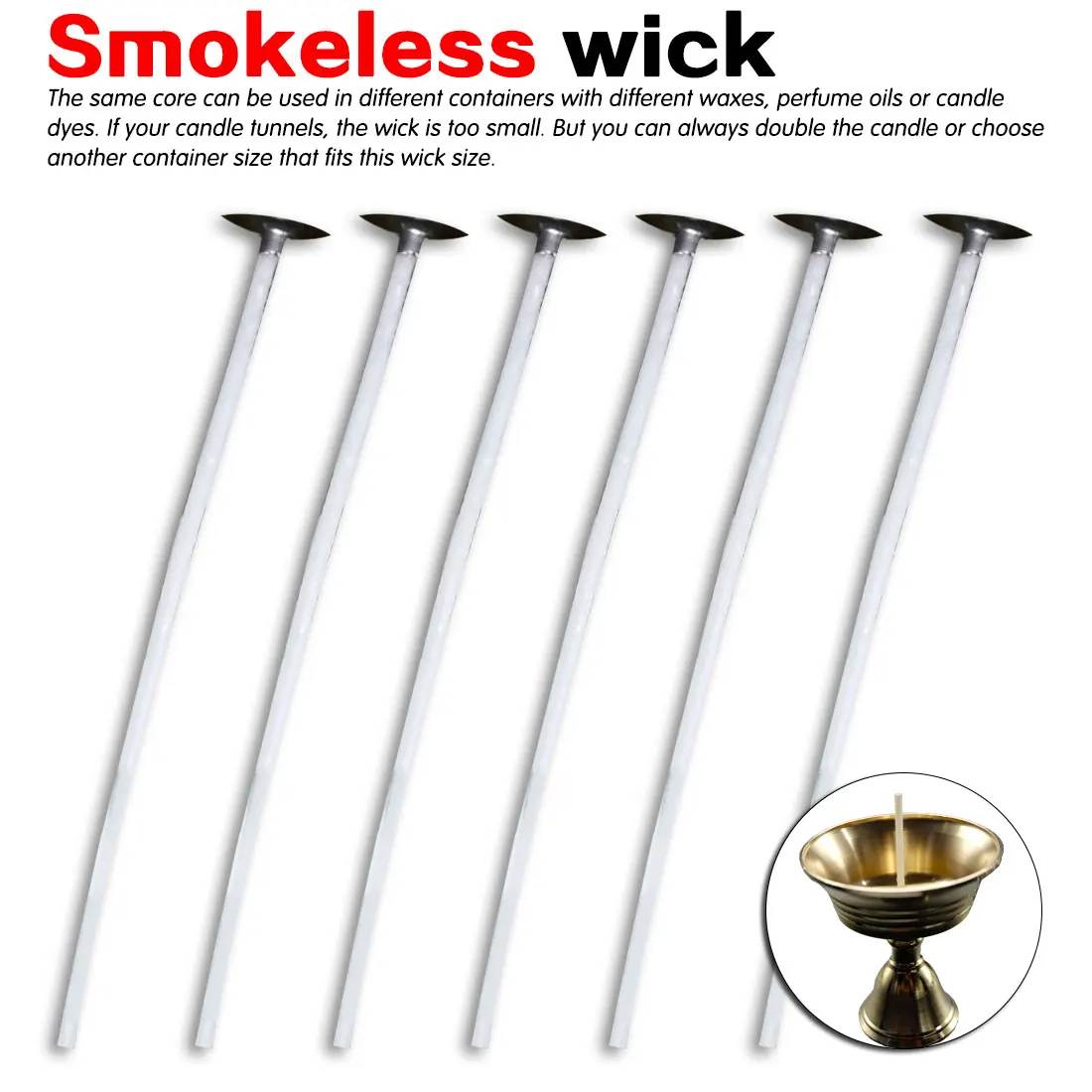 50pcs Candle Wicks Cotton Core Pre Waxed Sustainers For Candle Making Pick Size