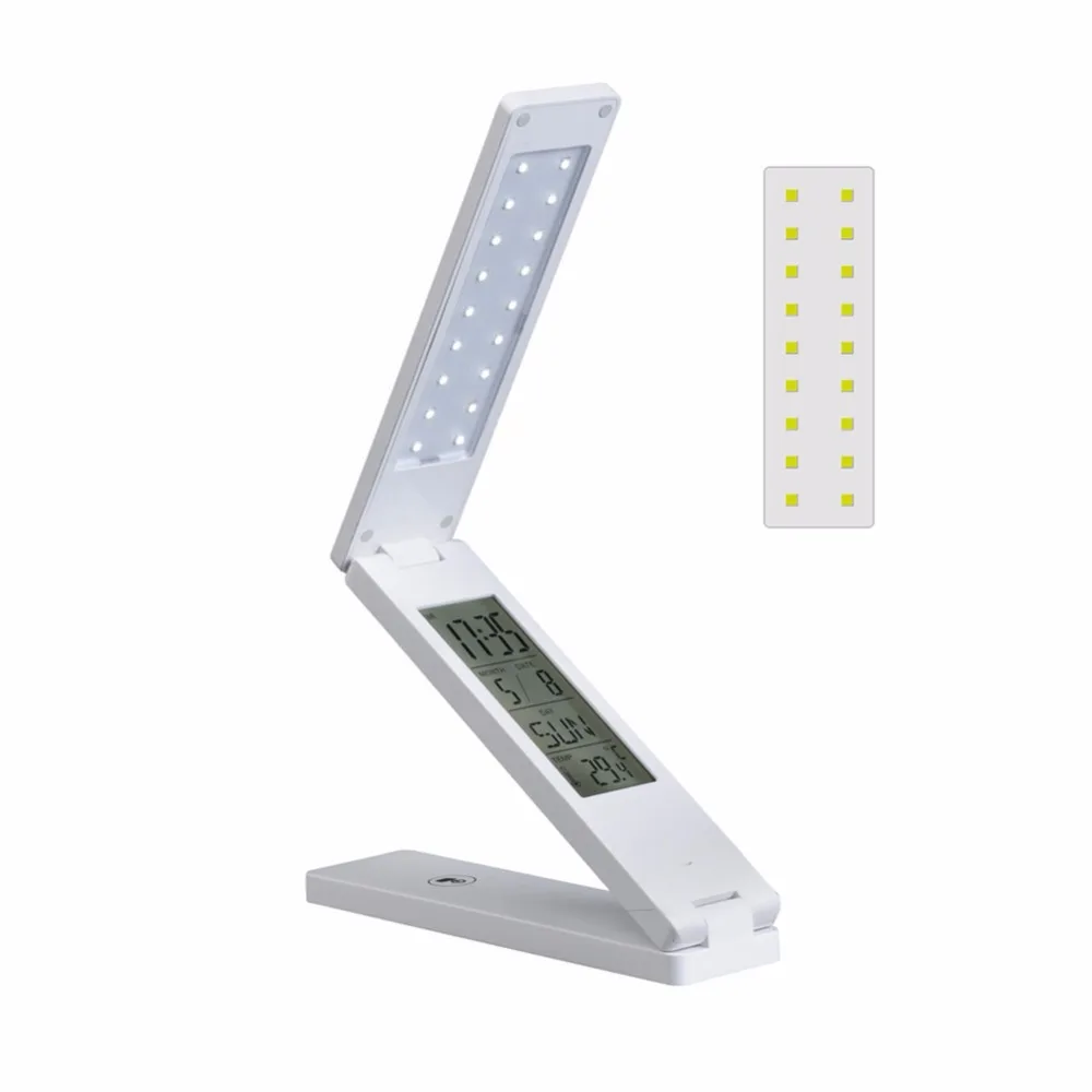 Perpetual Calendar LED Desk Lamp Fold Reading Light Portable Table Lamp