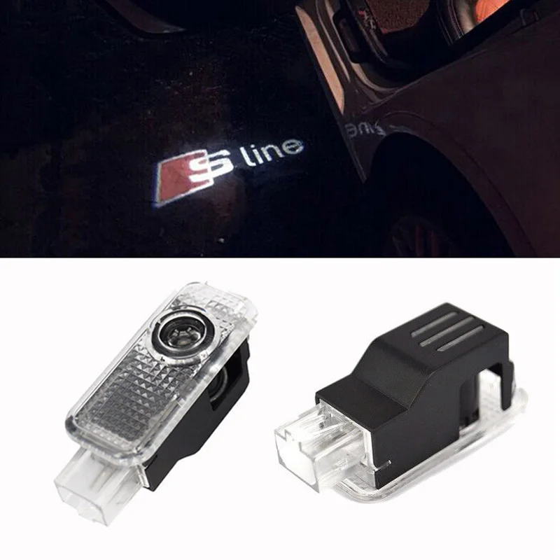 

2 pcs X LED Car Door Welcome Light Laser Car Door Shadow Led Projector Logo For AUDI A3 A4 A5 A6 A7 A8 R8 Q5 Q7 TT S line