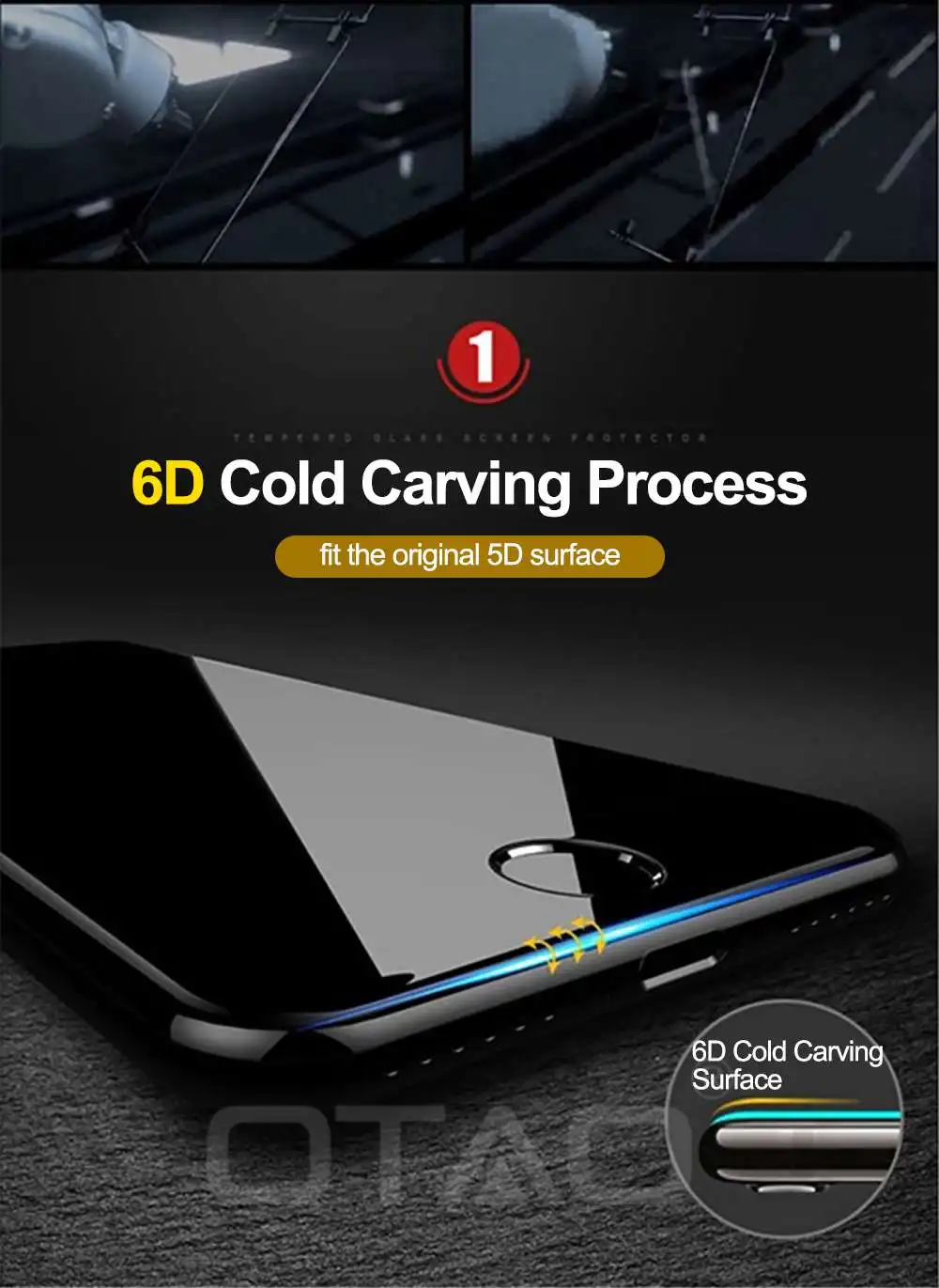 OTAO 6D холодной вырезка полное покрытие закаленное стекло для iPhone XS X 8 7 Plus изогнутый край экран протектор для iPhone 6 6S Plus плёнки