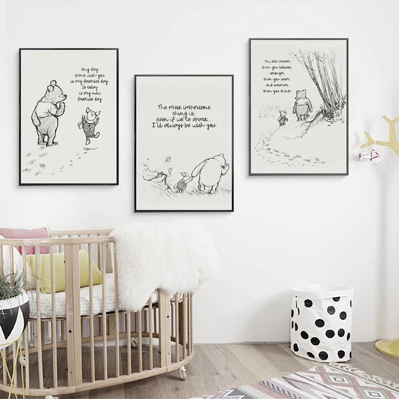 Winnie The Pooh Quote Poster Kids Room Decor