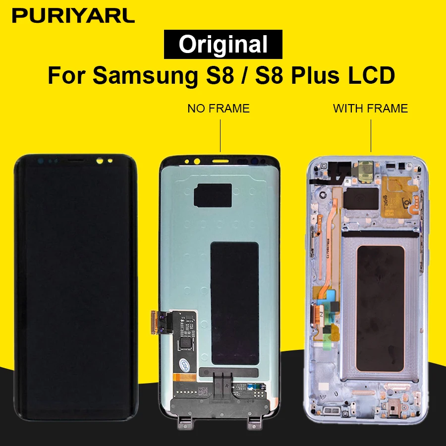 Оригинальный супер AMOLED экран для Samsung Galaxy S8 G950 ЖК-дисплей + Plus G955 в сборе с рамкой