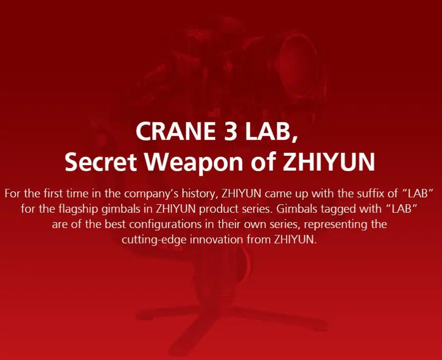 Zhiyun Crane 3 Lab 3-осевой ручной карданный Стабилизатор камеры Viatouch steadicam для dslr камер canon sony pk Crane 2