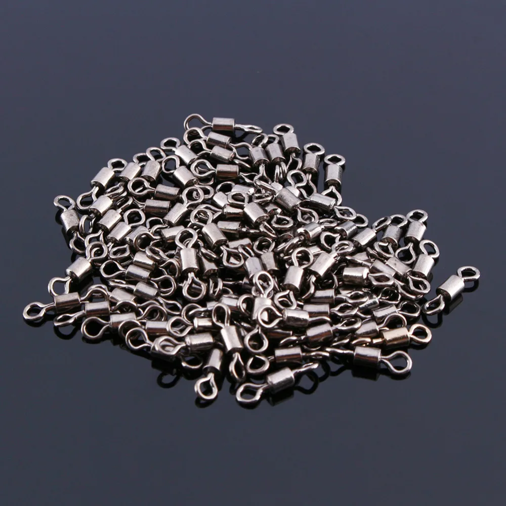 

Wholesale 100Pcs/lot Tensile Strength Stainless steel Barrel Bearing Swivel Solid Rings Fishing Connector With Interlock Snap