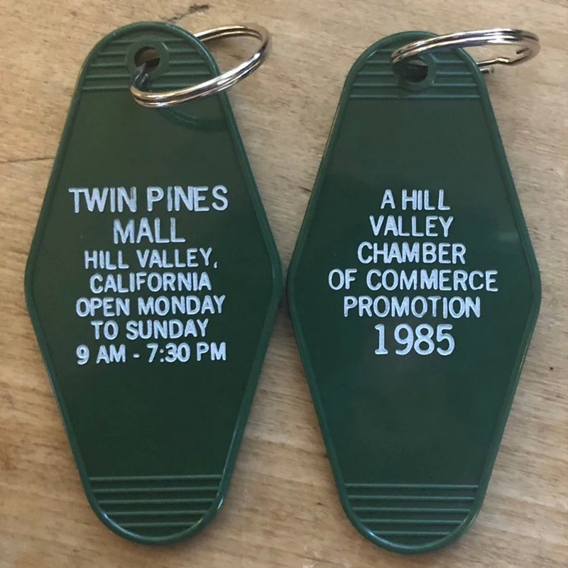 

Back to the future inspired TWIN PINES MALL promotional key tag