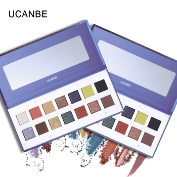 

UCANBE 14 Color Shimmer Matte Eye Shadow Metallic Nude Eyeshadow Makeup Palette Waterproof Smoky Makeup Violet Beauty Cosmetics