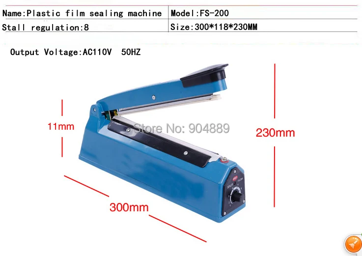 110V 200 Ручной пресс PP PE герметик пластиковая пленка ручной электронный аппарат для запаивания упаковочная машина/инструменты