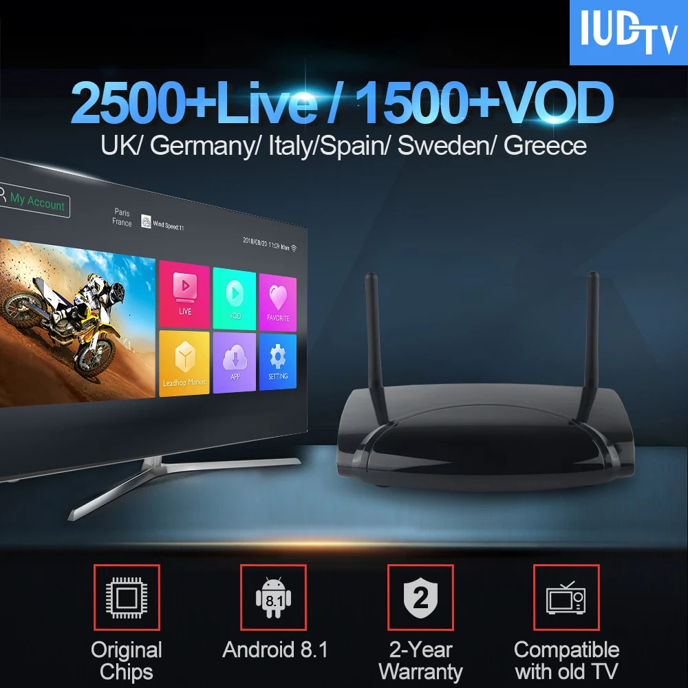 

Sweden Iptv Subscription With IUDTV Code R2 Android 8.1 Smart Tv Box RK3229 1GB/2GB 8GB/16GB IPTV Italy Spain UK German Greece