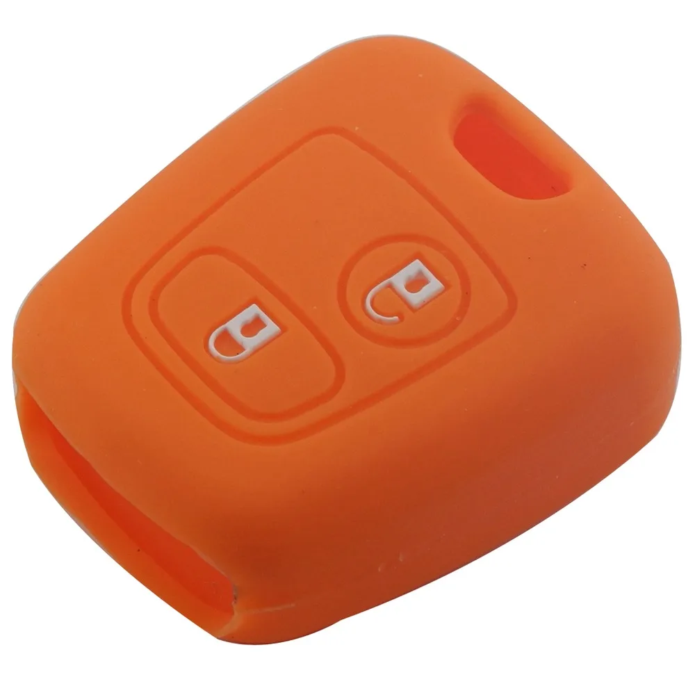 jingyuqin 2 Buttons Silicone Rubber Car Remote Key Case Cover For Peugeot 107 206 307 207 408 Protector Holder Shell|Ключ от авто| |