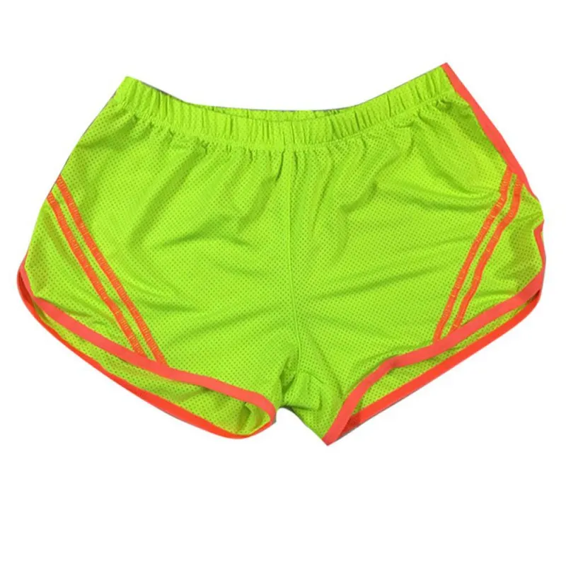 Женские быстросохнущие спортивные шорты, брюки для занятий спортом, свободные шорты для йоги, высокое качество - Цвет: Зеленый
