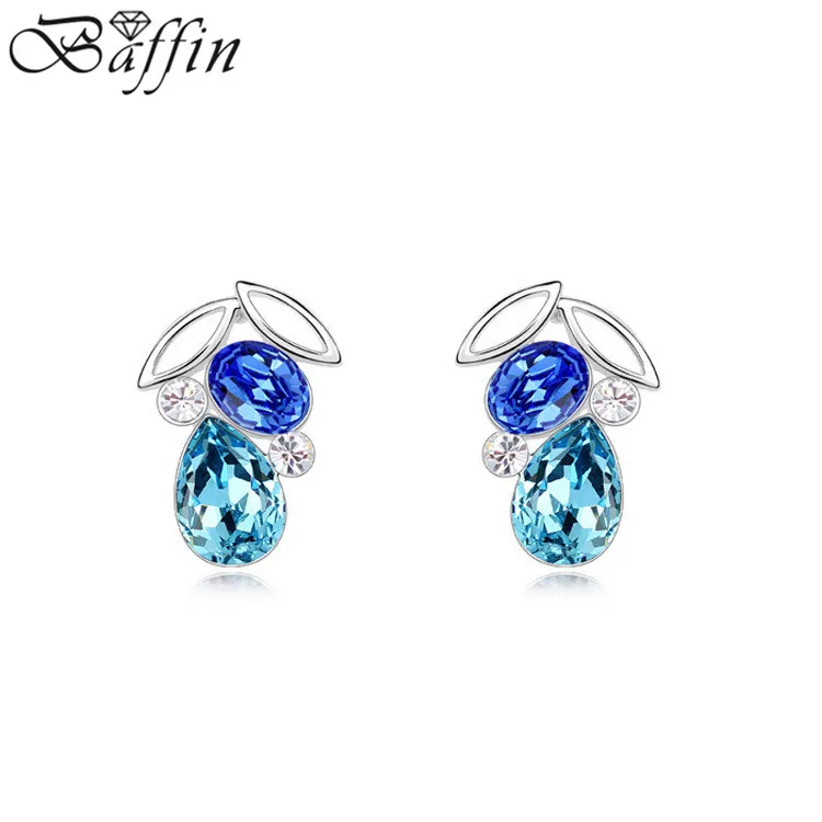 

High Quality Crystals DIY Piercing Earrings Made With Swarovski Elements Crystals from Swarovski Women Fine Jewelry