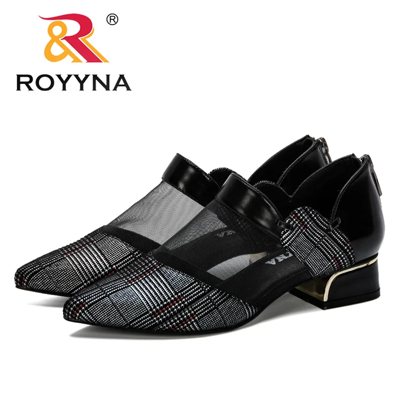 ROYYNA новинка 2019 женские блестящие туфли пикантные модные свадебные с острым