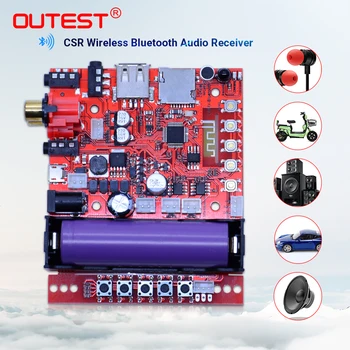 

OUTEST Bluetooth 4.2 + EDR Receiver CSR Wireless Bluetooth Audio Receiver Transmitter Audio Music Adapter 3W external speaker