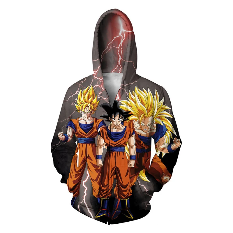 Новые модные Для мужчин зимняя куртка Dragon Ball Z Сон Гоку аниме с капюшоном смешно