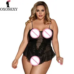 М xxxl 5xl белый черный точка аппликация Babydoll сексуальные эротические костюмы сексуальное женское белье плюс Размеры Lenceria Сексуальная Mujer