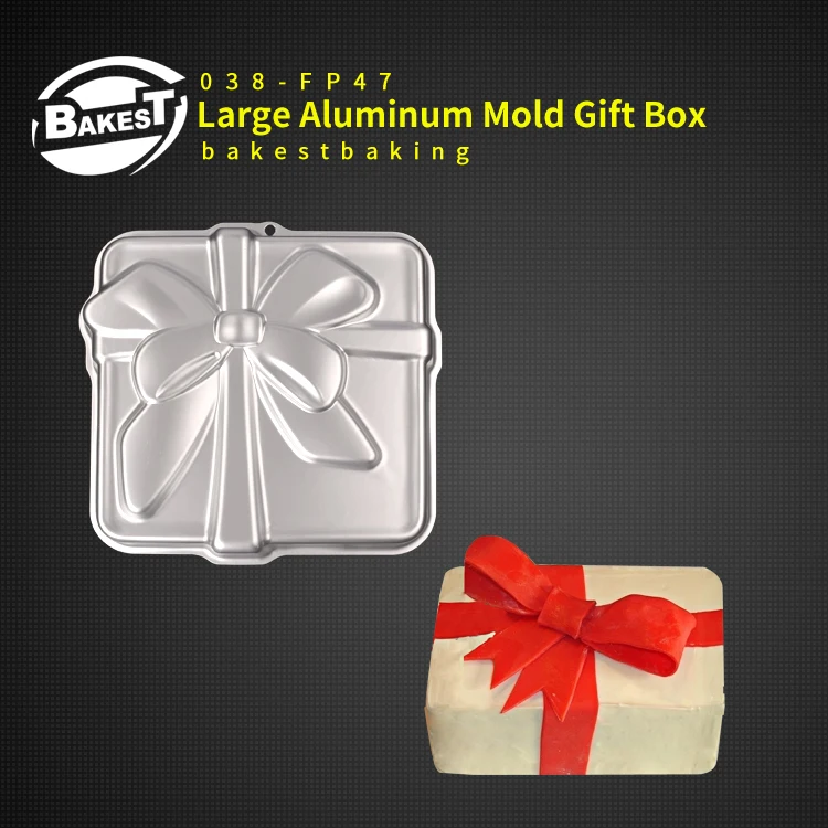 

BAKEST Gift Box Shape Large Aluminium Alloy Mold New Baking Cake Tools